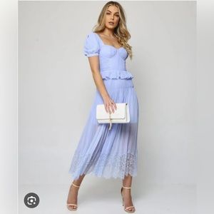 Us size 8 Self portrait short sleeve chiffon midi dress